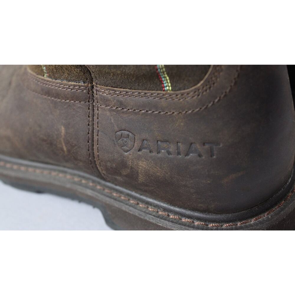 Ariat Work Hog Mens Size 11 Brown Western Boots Square Toe Profile leather - Picture 7 of 9